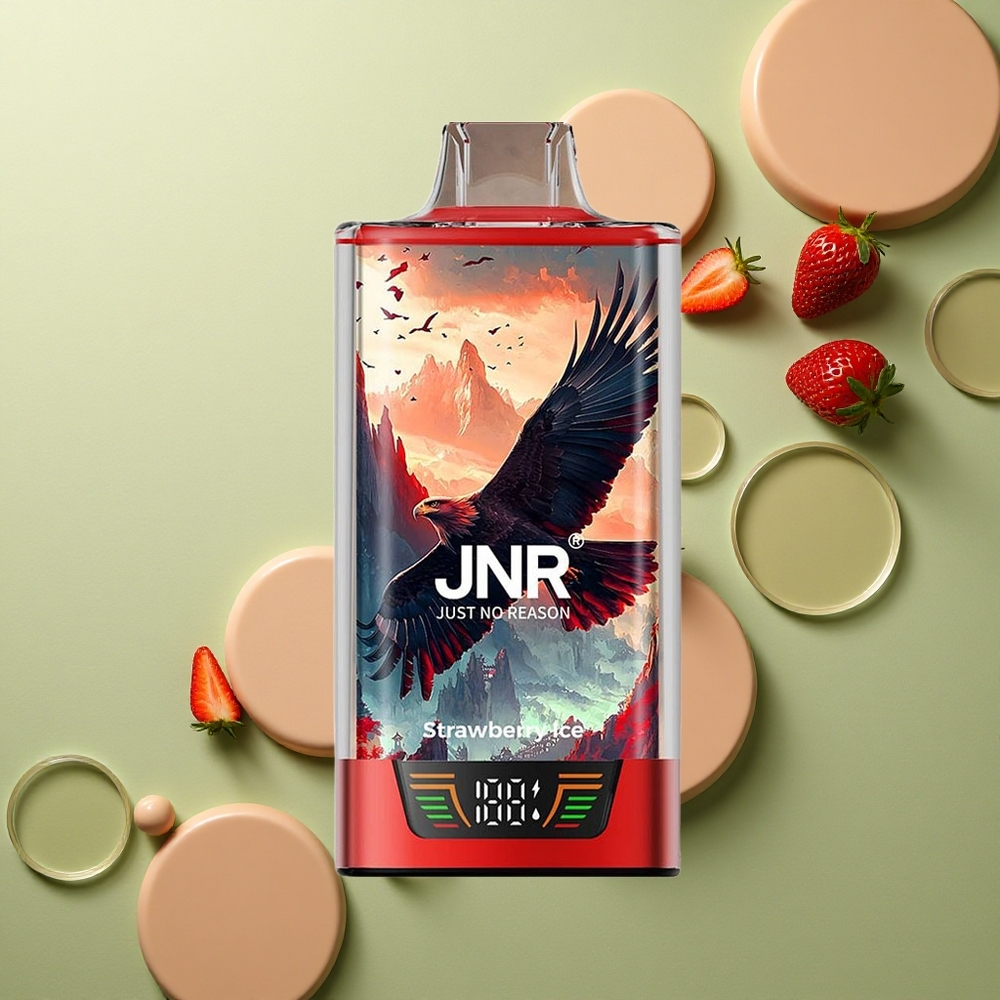 JNR Falcon Pro 28000 Jahodový Led s 30ml a 5% Nikotinu