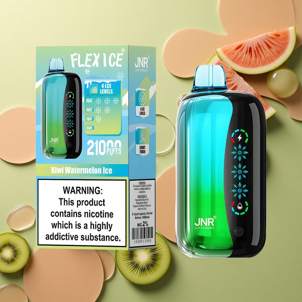 JNR Flex Ice 21000 Kiwi Melounový Led s Nastavitelným Vzduchovým Průtokem a Typ-C Nabíjením