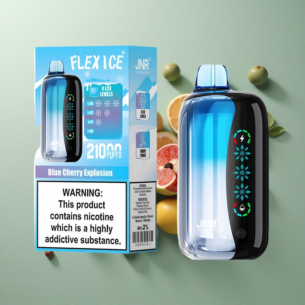 JNR Flex Ice 21000 Modrý Třešňový Výbuch s Nastavitelným Ledem a Duální Síťovinou