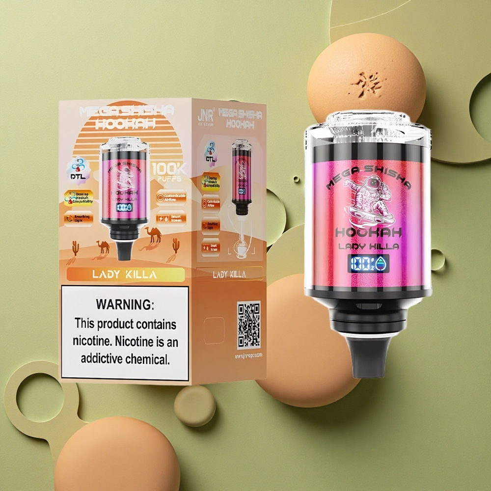 JNR Mega Shisha Hookah 100K Dámský Zabiják 60ml 2200mAh Typ-C