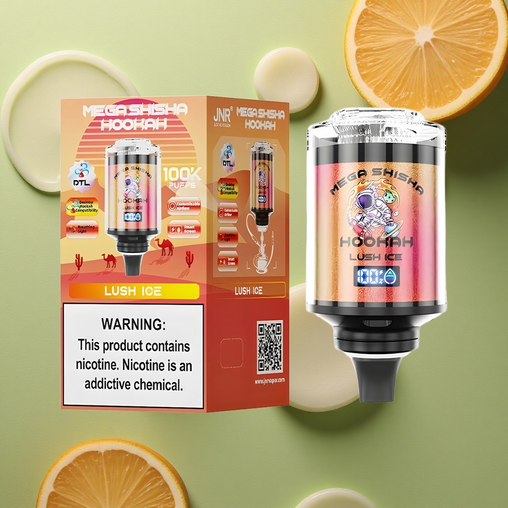 JNR Mega Shisha Hookah 100K Čerstvý Led s 2200mAh a 60ml Kapacitou