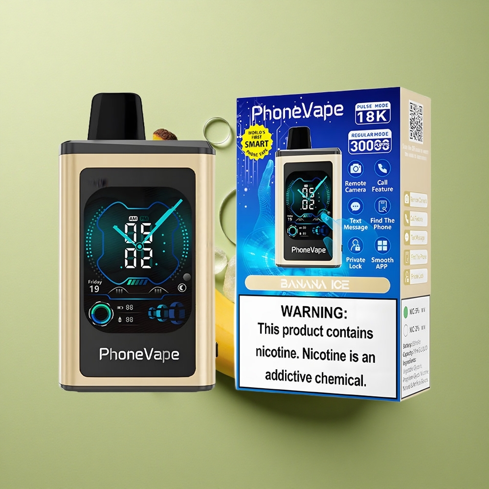JNR PhoneVape 30000 Banánový Led s Turbo Režimem a Nastavitelným Průtokem Vzduchu