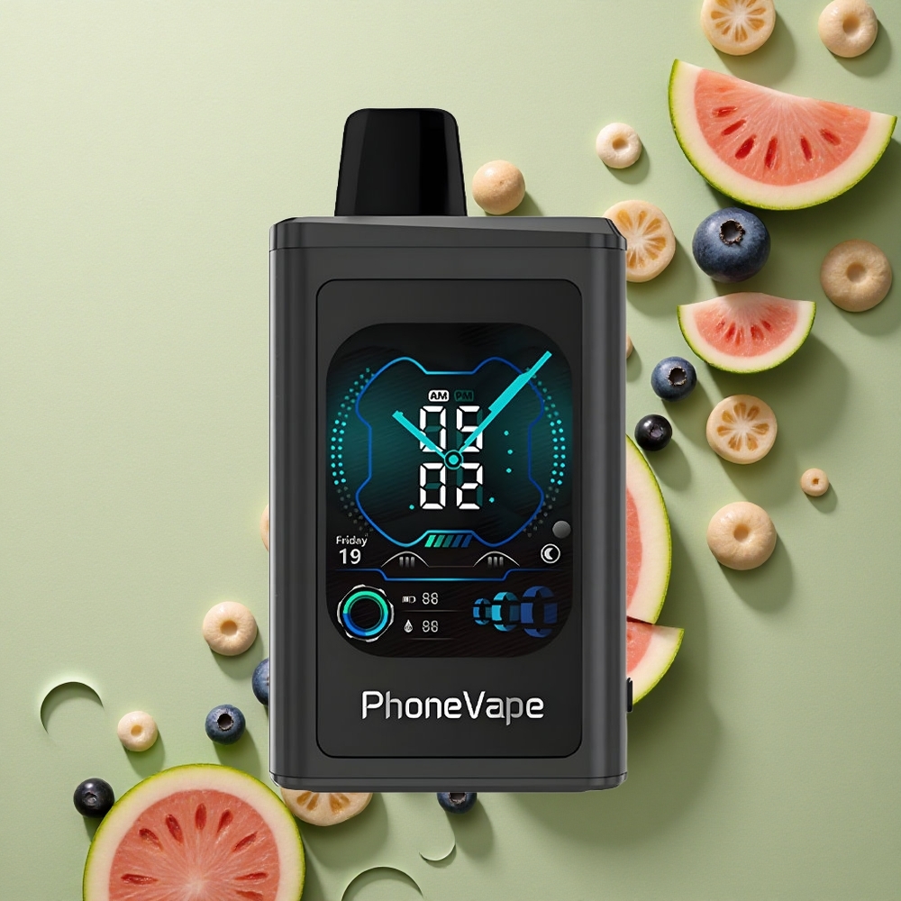 JNR PhoneVape 30000 Borůvkový Meloun s Typem-C a Plnou Obrazovkou