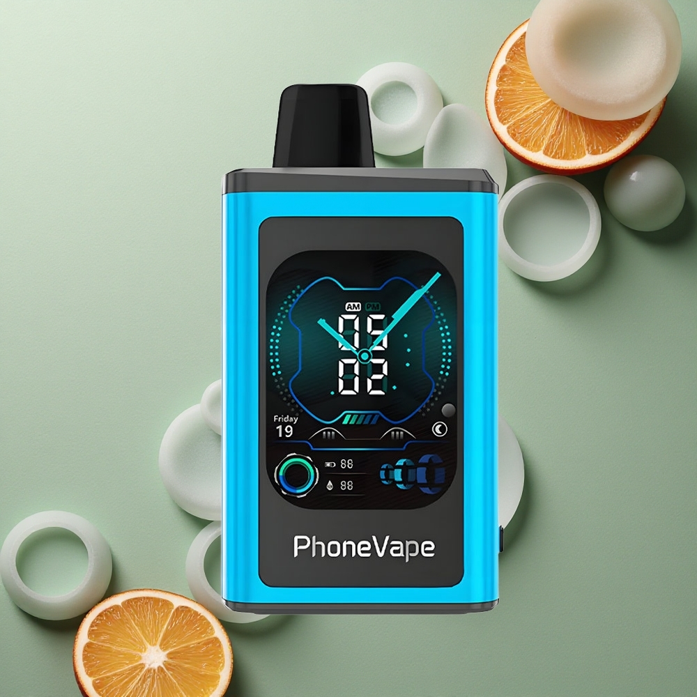 JNR PhoneVape 30000 Modrý Malina Led s Turbo Režimem a Plnou Displejovou Obrazovkou