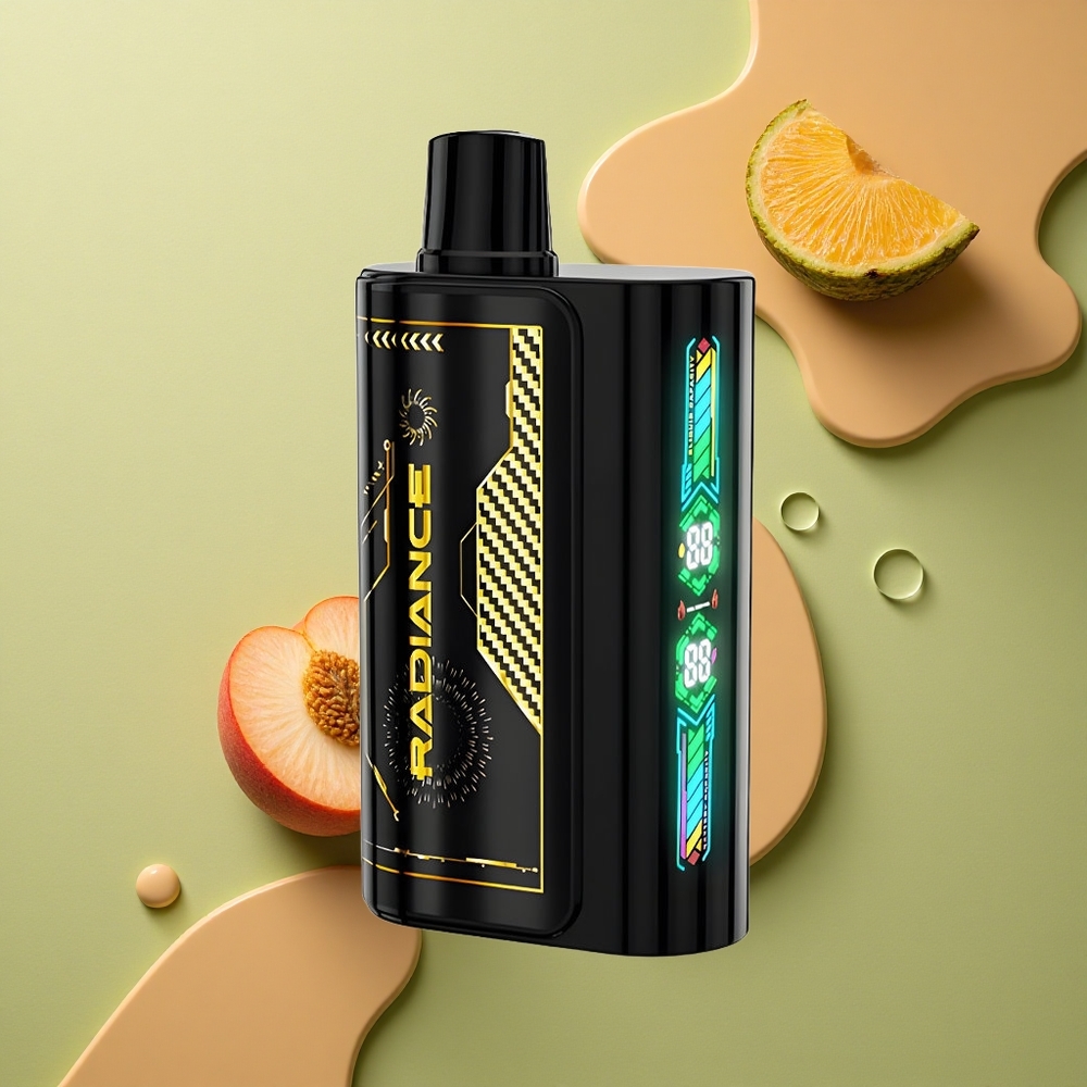 JNR Radiance 31000 Broskev Mango Ananas s 28ml Tekutiny a Duálním Síťovým Vinutím