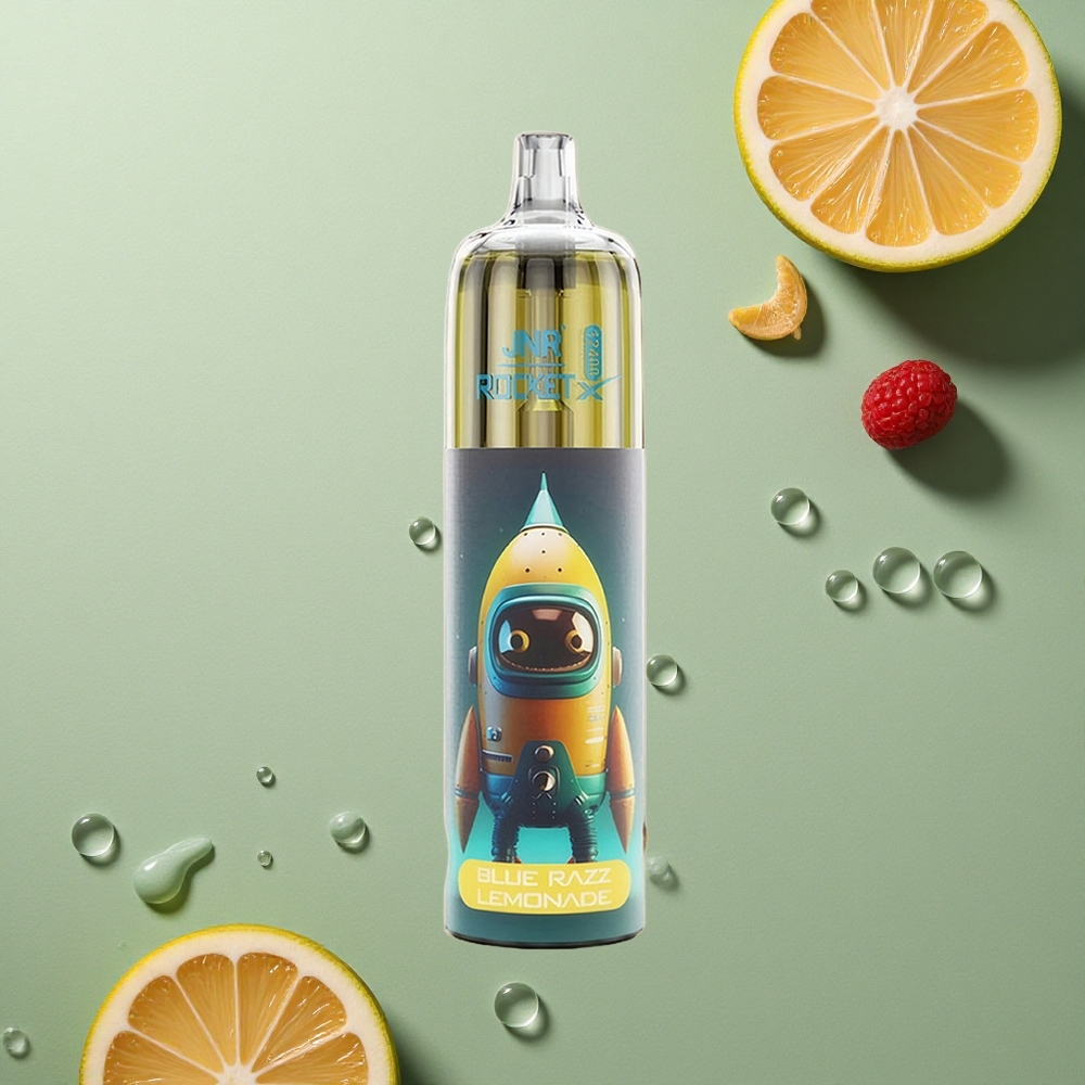 JNR Rocket-X 12400 Modrá Malina Limonáda s Nastavitelným Průtokem Vzduchu a RGB Osvětlením