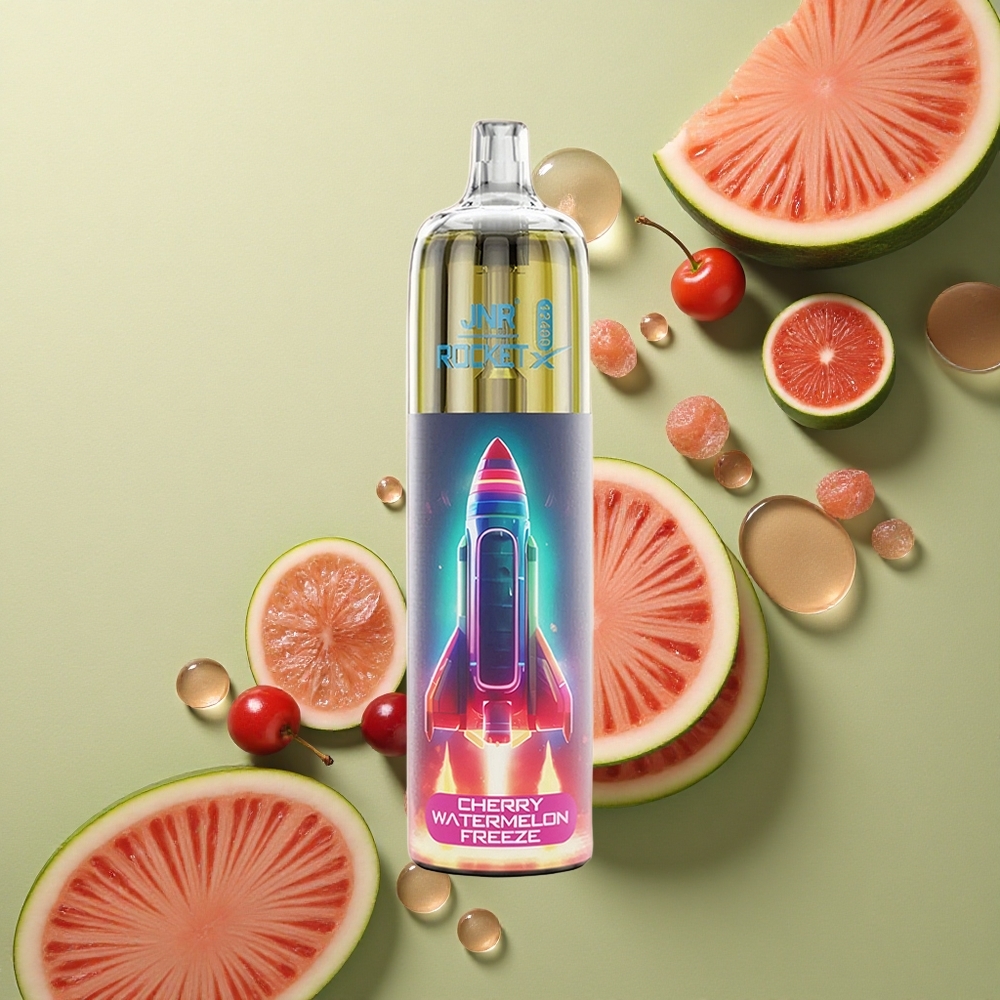 JNR Rocket-X 12400 Třešňový Melounový Mrazík s RGB Osvětlením a Nastavitelným Průtokem Vzduchu