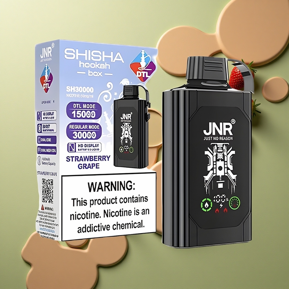 JNR Shisha Hookah Box 20500 Jahodové Hroznové s Duální Mesh Cívkou a Typ-C Nabíjením