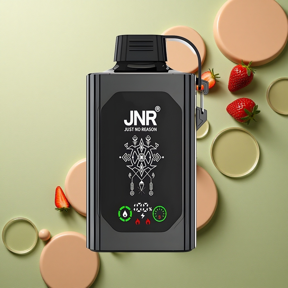 JNR Shisha Hookah Box 20500 Jahodový Led s HD Displejem a Dual Mesh Coilem