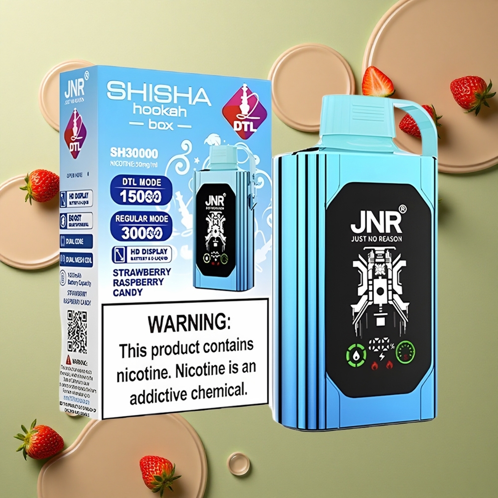 JNR Shisha Hookah Box 20500 Jahodovo-Malinový Bonbónek s Dual Mesh Coil a 25ml Kapacitou