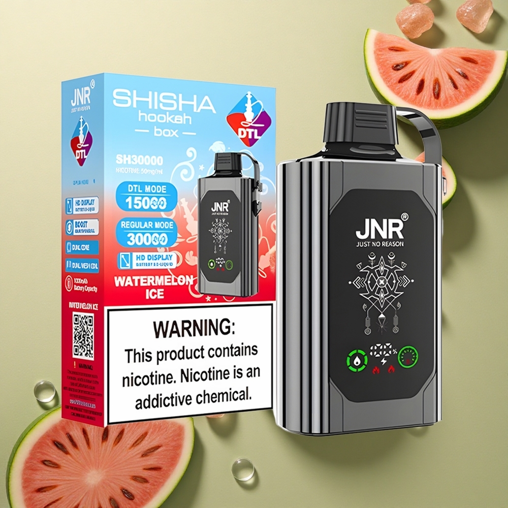 JNR Shisha Hookah Box 20500 Melounový Led s 25ml a Duální Mesh Cívkou