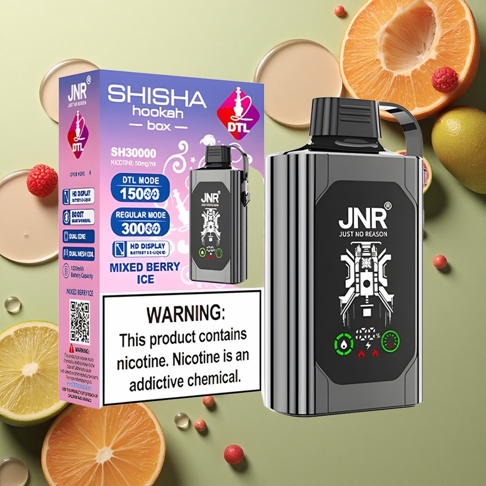JNR Shisha Hookah Box 20500 Smíšené Bobule Ice s 25ml Kapalinou a 5% Nikotinu