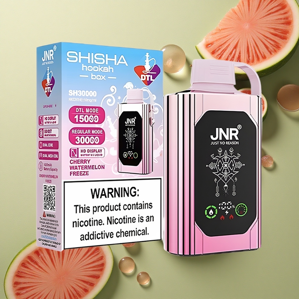 JNR Shisha Hookah Box 20500 Třešňový Melounový Mrazík s HD Displejem a 25ml Náplní
