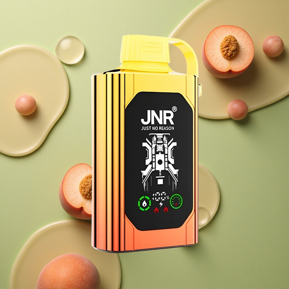 JNR Shisha Hookah Box 20500 Šťavnaté Broskev s HD Displejem a 25ml Náplní