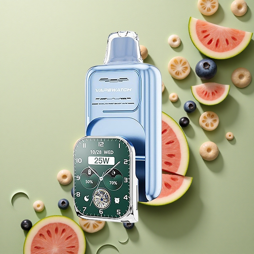 JNR VapeWatch 30000 Borůvkový Meloun Dual Mesh 19mL 1000mAh