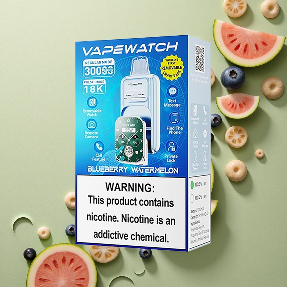 JNR VapeWatch 30000 Borůvkový Meloun Dual Mesh 19mL 1000mAh