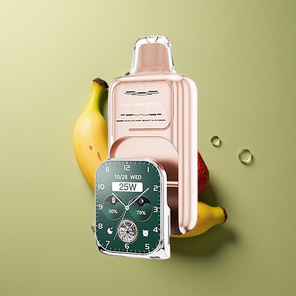 JNR VapeWatch 30000 Jahodový Banánový Dual Mesh Coil 19mL 1000mAh