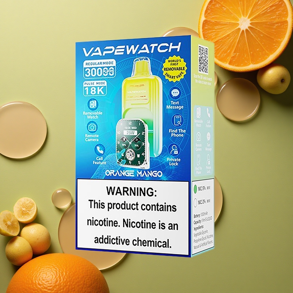 JNR VapeWatch 30000 Oranžové Mango Dual Mesh 19mL 1000mAh