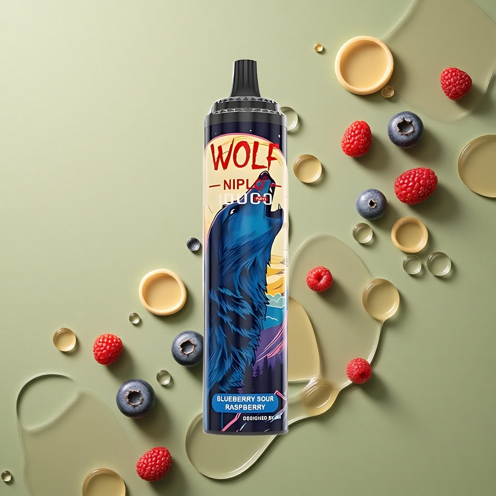 JNR Wolf Niplo 10000 Borůvka Kyselá Malina 20ml 650mAh Typ-C