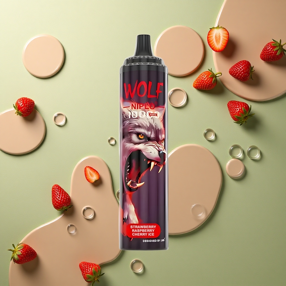 JNR Wolf Niplo 10000 Jahodový Malinový Třešňový Led 20ml 1.0 Ohm Type-C