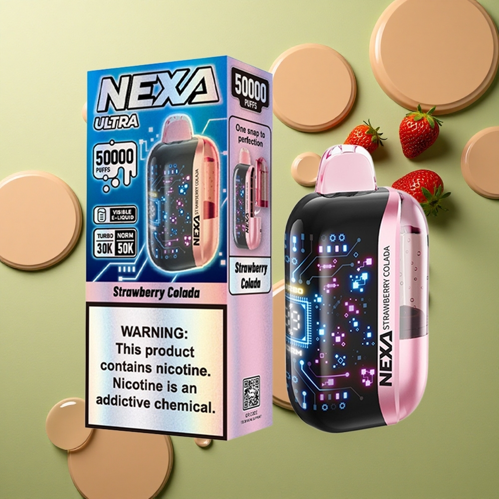 NEXA Ultra 50000 Puffs Jahodová Colada 20ml Dual Mesh