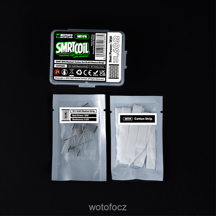 6448TR422 Wotofo SMRT set rpm síťovina-bavlna 0,4ohm síťovina + bavlna | Wotofo Praha