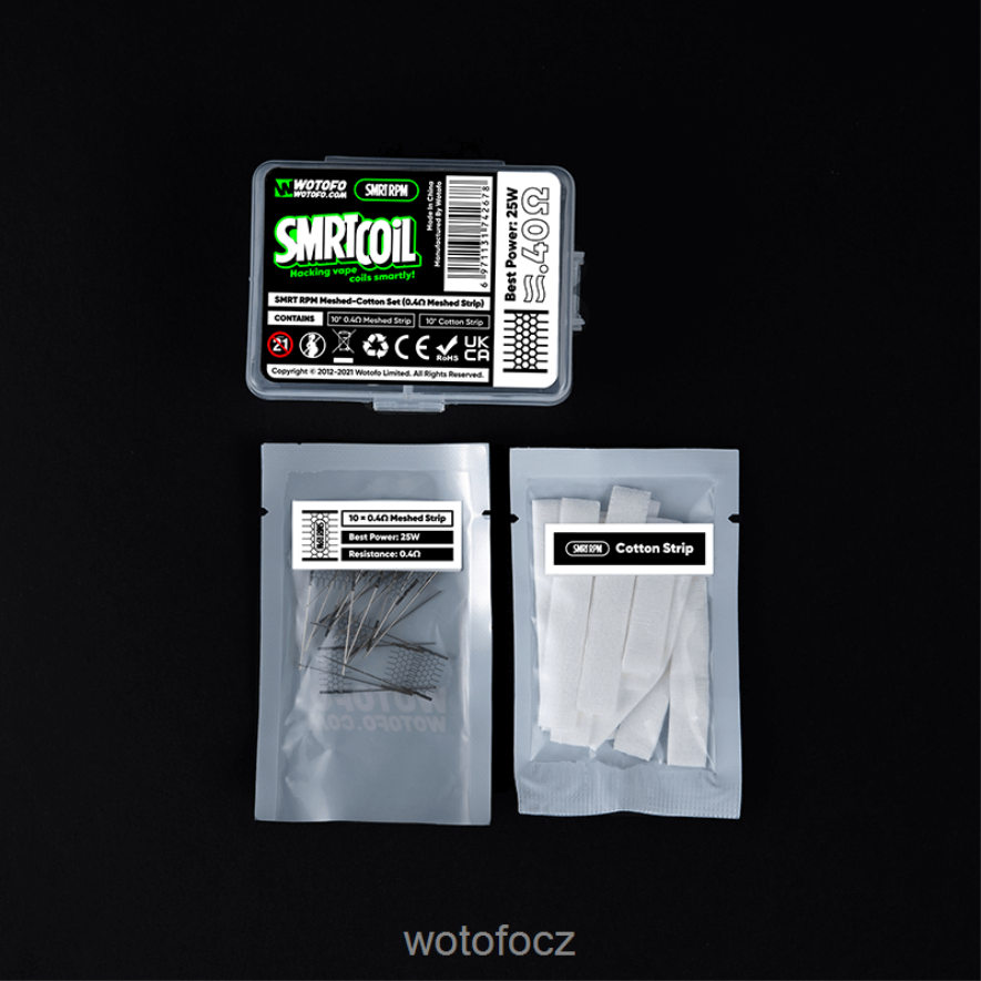 6448TR422 Wotofo SMRT set rpm síťovina-bavlna 0,4ohm síťovina + bavlna | Wotofo Praha